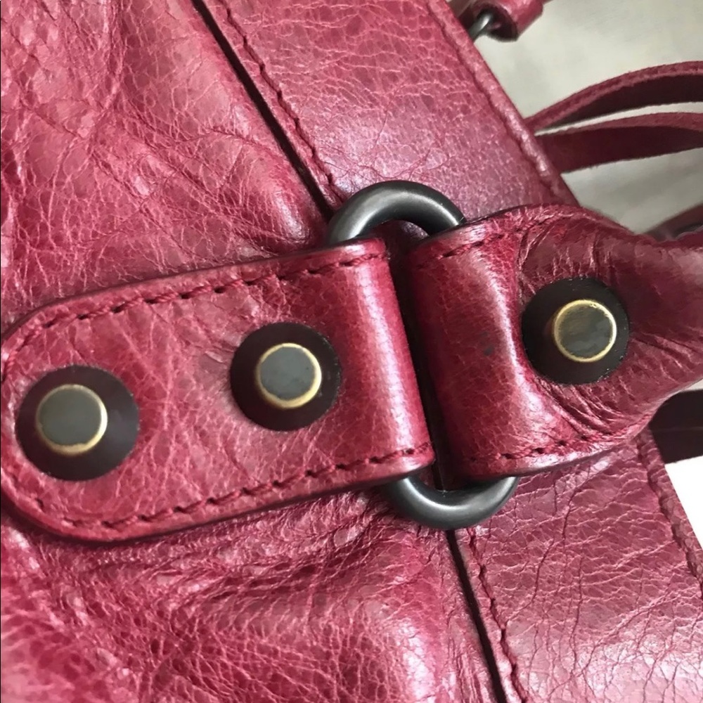 AUTHENTIC Balenciaga FIRST CalfSkin Handbag burgundy - Picture 3 of 7